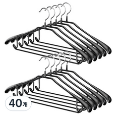 Back to Basics 西裝防滑塗層衣架, 黑色, 40個