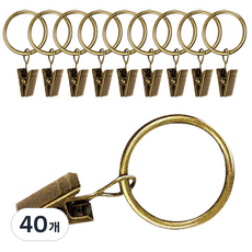 아이프렌즈 메탈릭 커튼 집게링 32mm, 골드, 40개