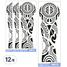 PartyBok.com 長版大型紋身貼紙, MB12, 12個