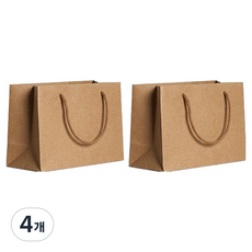 언더보스 무지 쇼핑백 가로형 32 x 43 x 14 cm, 크라프트, 4개