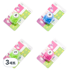 알로데 다꾸 데코 모양 펀치 4종 세트, 3세트, 2번(곰돌이, 별, 음표, 튤립)