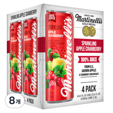 마르티넬리 스파클링 애플 앤 크랜베리 주스, 8개, 250ml