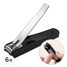 코멧 홈 튀지않는 대형 손톱깎이, 블랙, 6개