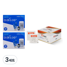 오상헬스케어 미래 3.3플러스 혈당시험지 50매 2p + 알콜솜 100p, 3세트