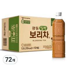 광동제약 밀싹 보리차 그린 무라벨, 1.5L, 72개
