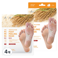 아리얼 스무스 앤 퓨어 영양케어 라이스 너리싱 풋 필링 마스크, 68g, 4개, 2개입