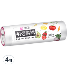 킹스봉 비닐봉투 위생롤백, 30 x 40 cm, 500개입, 4개