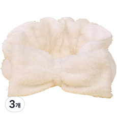 Mong of Big Ribbon 洗臉髮帶, 白色, 3個