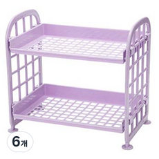 알포유 데스크탑 2단 접이식 수납랙, 6개, 7번 퍼플