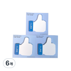 슈퍼쌤 모양 점착 메모지, 엄지척, 50매, 6개