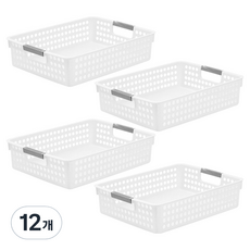 hillo 簡易儲藏室整理收納籃, 白色, 12個