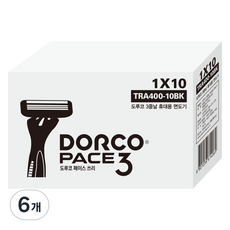 Dorco Pace DORUCO 3層刀片攜帶式刮鬍刀, 10入, 6個