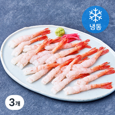 북방도화새우살 포장횟감 20미 (냉동), 3개, 95g(3L)