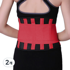 리치덕 통기성 허리보호대 레드, 2개