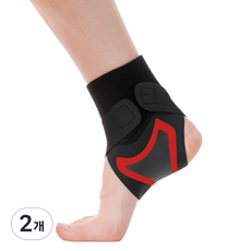 舒適款腳踝支撐帶 右腳用 紅色, 2個