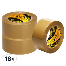 신일테이프 박스테이프 두께 57mic x 폭 48mm x 길이 80m, 황색, 18개