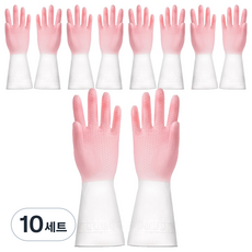 코레시스 사용하기 좋은 라텍스 고무장갑, 핑크, 중(M), 10세트