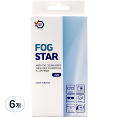 防霧 FOG STAR 濕巾 30p, 白色, 6個