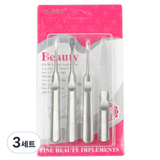 BAOL 指甲護理套裝 T-1476, 角質層推進器 A + 角質層推進器 B + 角質層修剪器 + 指甲銼, 3組