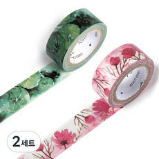 CARD LOVER 信的戀人 Life Point四季水彩紙膠帶 11 荷葉組, 11片荷葉，20顆大波斯菊, 2組