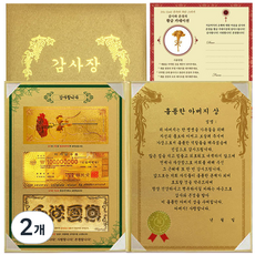 럭키심볼 어버이날 감사합니다 황금지폐 감사장 3종 세트 훌륭한 아버지상 + 황금카네이션 스티커, 2개