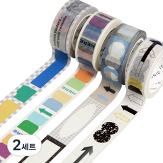 Iconic 4件組形狀遮蔽膠帶 15mm x 10m, 2組, 001 資料夾，002 索引，003 標籤，004 箭頭