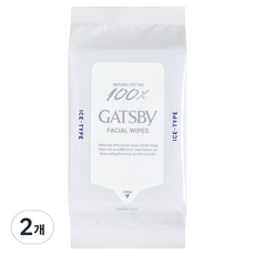 GATSBy 冰感臉部潔膚濕紙巾, 2個, 42枚入