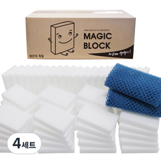 BASF 매직 블럭 중형 80p + 고리 망사 수세미 2p, 4세트