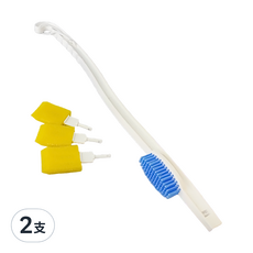 OO 生活輔具 長柄洗腳刷 60公分 海綿刷頭 可替換刷頭, 單一顏色, 1支, 2支