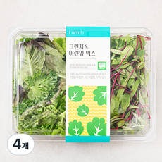 팜에이트 무농약 인증 크런치 & 어린잎 믹스, 200g, 1개입, 4개