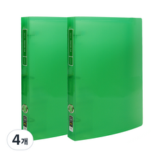 Wiz Office Pron 透明D型環活頁夾 2cm, 綠色, 4個
