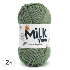 니뜨 밀크얀 뜨개실 50g, 74라이트카키, 2개
