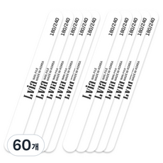 엘비아 네일 우드파일 180/240그릿, 60개, 화이트