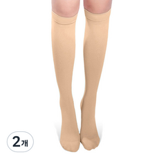 OWAYGYU 每日壓力襪 中筒腳趾甲 Second Stress 腳趾套 膚色, 2個, 小腿/膝蓋型