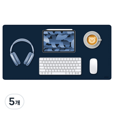 소이믹스 유니크 가죽 장패드 데스크매트 SOL7LO M, 네이비, 5개