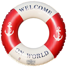 FANCY LIFE 多色充氣泳圈 兒童圓形款, 船錨紅, 1個