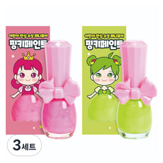 아임핑키 핑키페인트 어린이 매니큐어 9ml x 2종 세트, 네온핑크, 네온그린, 3세트