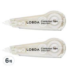 롭다 수정테이프 리필 2p, 6개, White Haze