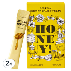 고은담 프리미엄 자연 아카시아 순수 벌꿀 스틱, 2개, 200g