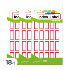 union plus 一般標籤紙 15 x 33 mm UL-2214, 紅色, 18入, 18個