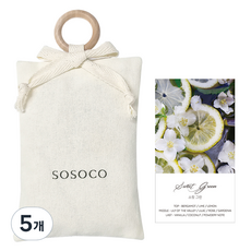Sosoco 室內織物香氛包, 5個, 30g, 甜蜜綠意