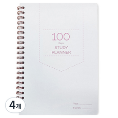 랑캣몰 100 데이즈 스터디 플래너 도트, 핑크, 4개