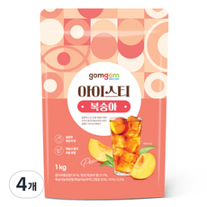 gomgom 水蜜桃冰茶沖泡粉, 1kg, 4包, 1包