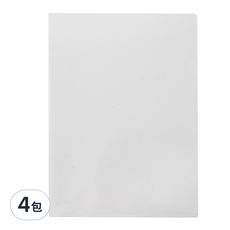 deLi 得力 L型透明文件夾 A4 厚0.15mm E5707 100個, 透明, 4包