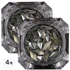 8mm 鑽石美甲鑽, 銀色, 4個