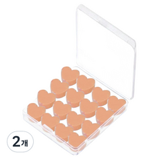 愛麗絲家居 矽膠睡眠用游泳防水耳塞 膚色愛心, 2個, 16入