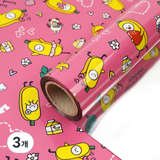 코코플러스 바나나 롤 포장지 37.5cm, 핑크, 3개