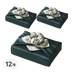 통샵 실크 겹 보자기 70 x 70 cm, 청록 + 아이보리(107), 12개