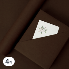 좋은기븐 단색 양면 크라프트 포장지 10m, 4개, 다크브라운