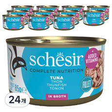 스케지어 성묘용 고양이 쉐지애 브로스 주식캔, 참치, 85g, 24개 참치, 85g, 24개